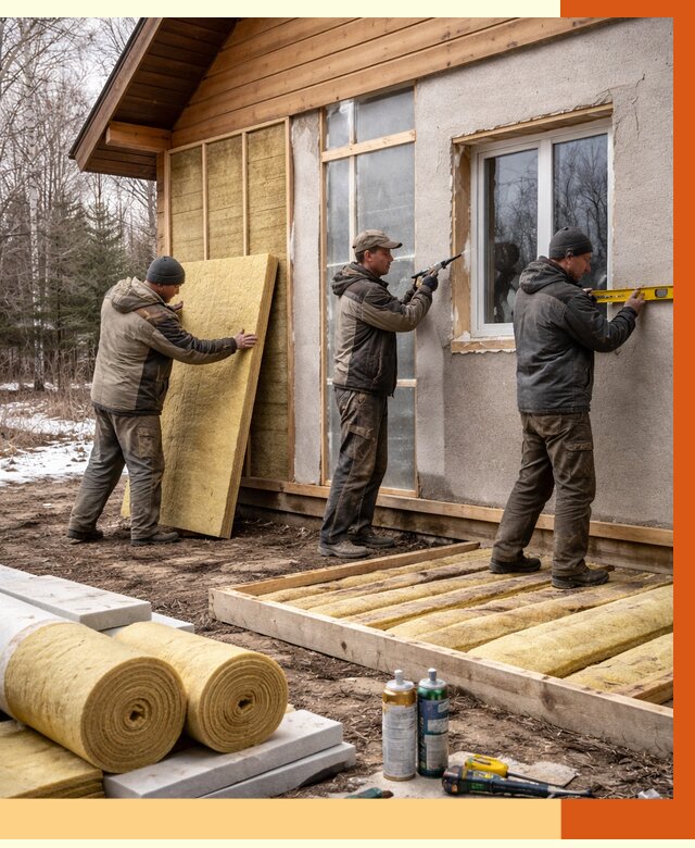 Утепление дачного дома в Лиски от 5197 руб/м2 — недорого | ТепломастерЛск