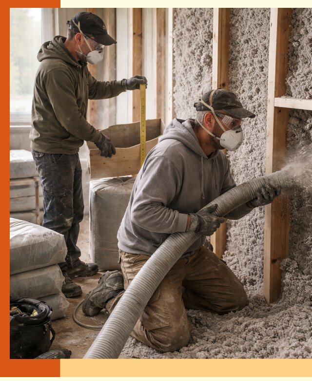 Утепление таунхауса эковатой в Лиски для максимально теплых стен