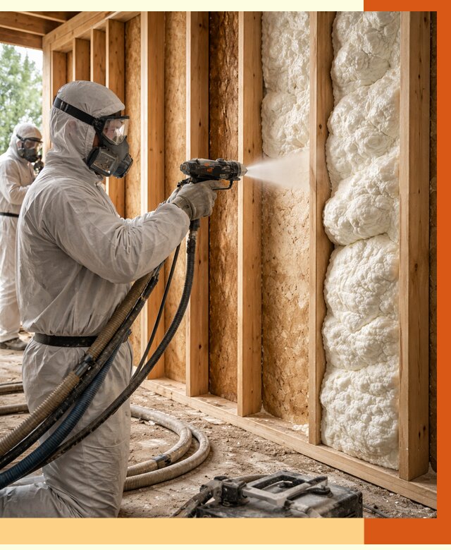 Утепление каркасного дома ППУ в Лиски от 3063 руб./м2 — работа под ключ | ТепломастерЛск