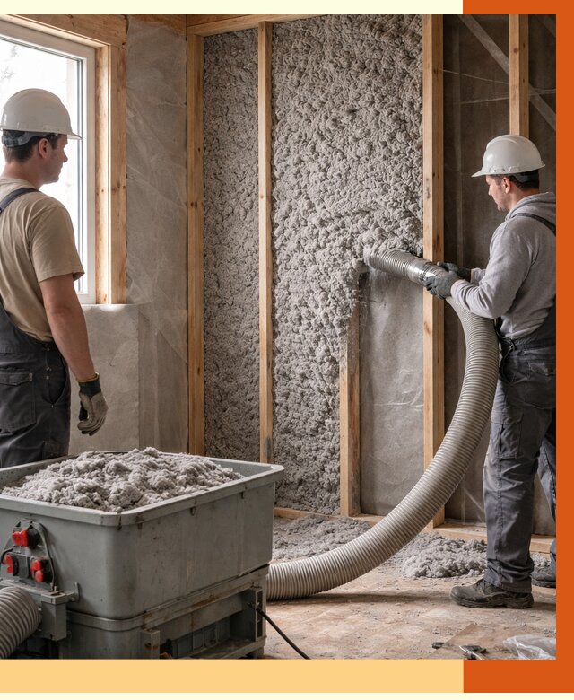 Утепление каркасного дома эковатой в Лиски от 1969 руб. | ТепломастерЛск