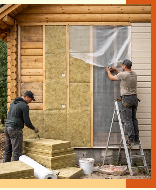 Утепление дома из бруса в Лиски от 4103 руб./м2 — работы под ключ | ТепломастерЛск