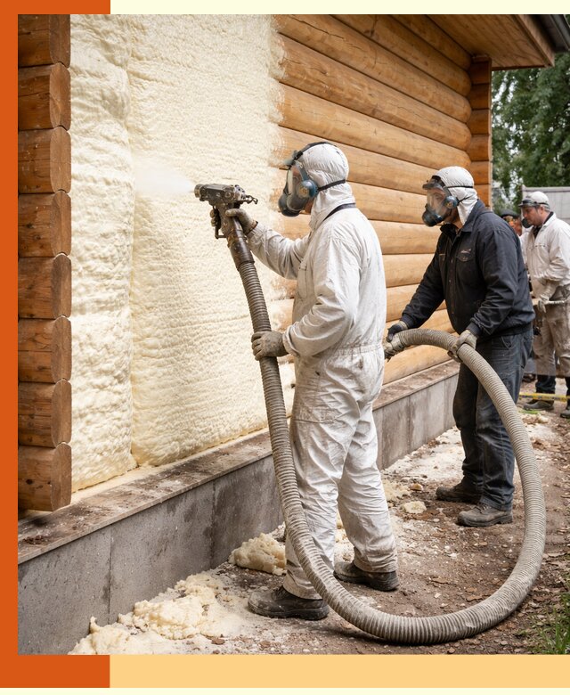 Утепление дома из бруса пенополиуретаном в Лиски