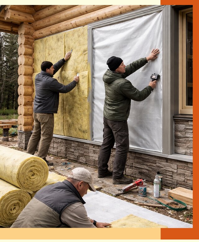 Утепление бревенчатого дома в Лиски от 8370 руб/м2 — заказать под ключ | ТепломастерЛск