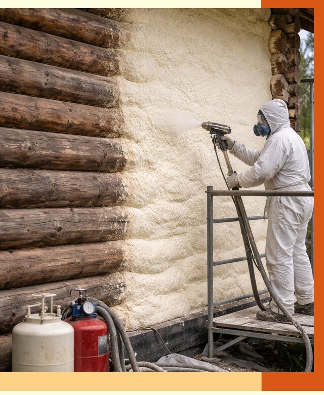 Утепление бревенчатого дома ППУ в Лиски под ключ от 6838 руб. | ТепломастерЛск