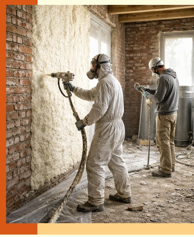 Утепление кирпичного дома пенополиуретаном в Лиски