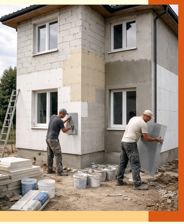 Утепление дома из газобетона в Лиски от 4595 руб./м² — заказать у ТепломастерЛск