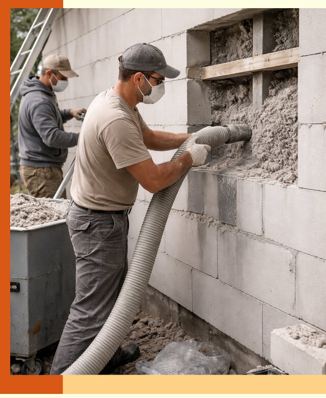 Утепление дома из газобетона эковатой в Лиски