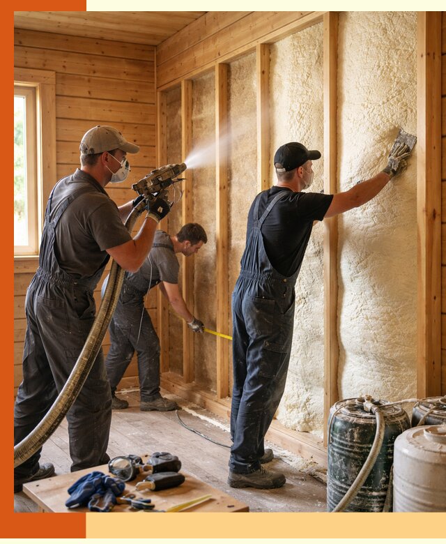 Утепление бани пенополиуретаном (ППУ) в Лиски