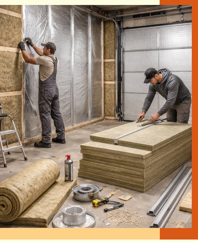 Утепление гаража в Лиски от 4923 руб/м2 — комплексное утепление ворот и стен | ТепломастерЛск