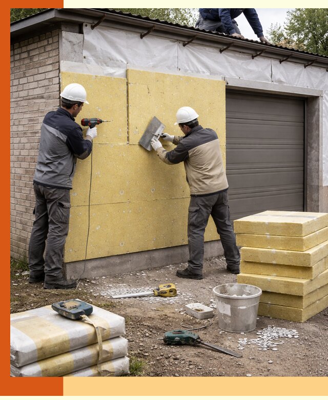 Утепление гаража снаружи в Лиски качественно и надёжно