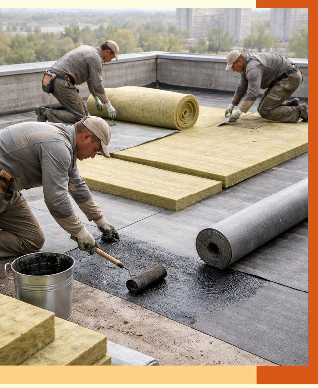 Утепление плоской крыши в Лиски от 7878 руб./м2 под ключ | ТепломастерЛск