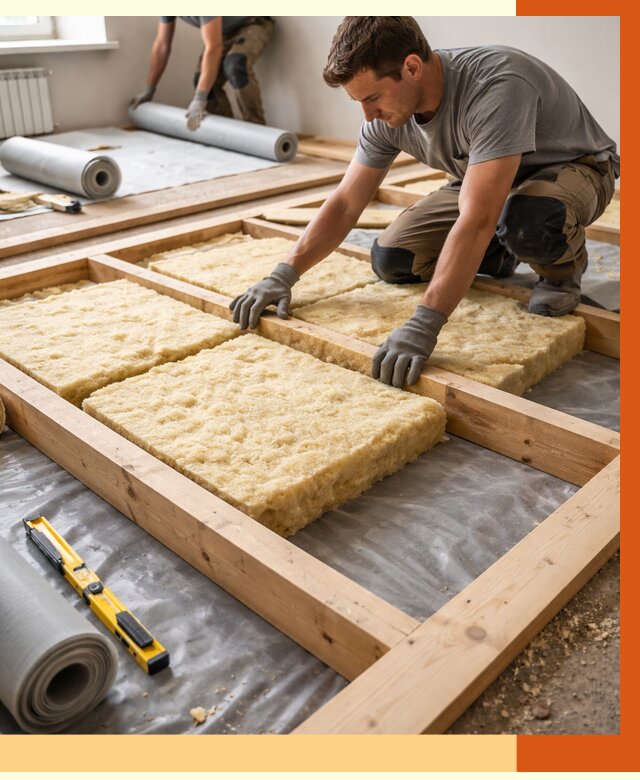 Утепление деревянного пола в Лиски от 1641 руб./м2 под ключ | ТепломастерЛск