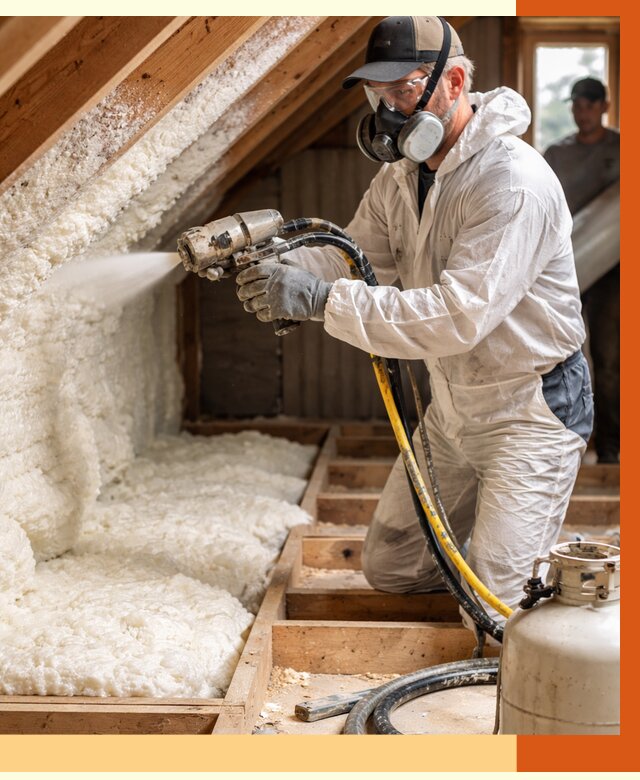 Утепление чердака ППУ в Лиски от 9431 руб./м2 — услуга под ключ | ТепломастерЛск