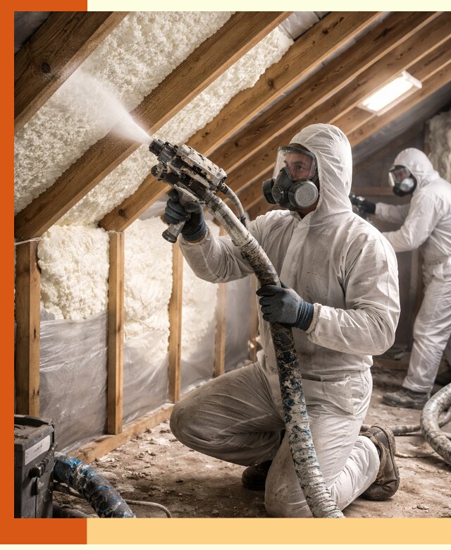 Утепление чердака пенополиуретаном (ППУ) в Лиски