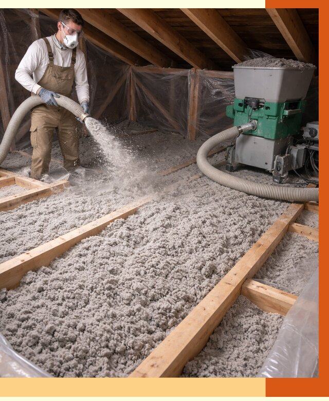 Утепление чердака эковатой в Лиски от 1586 руб/м2 — заказать у ТепломастерЛск