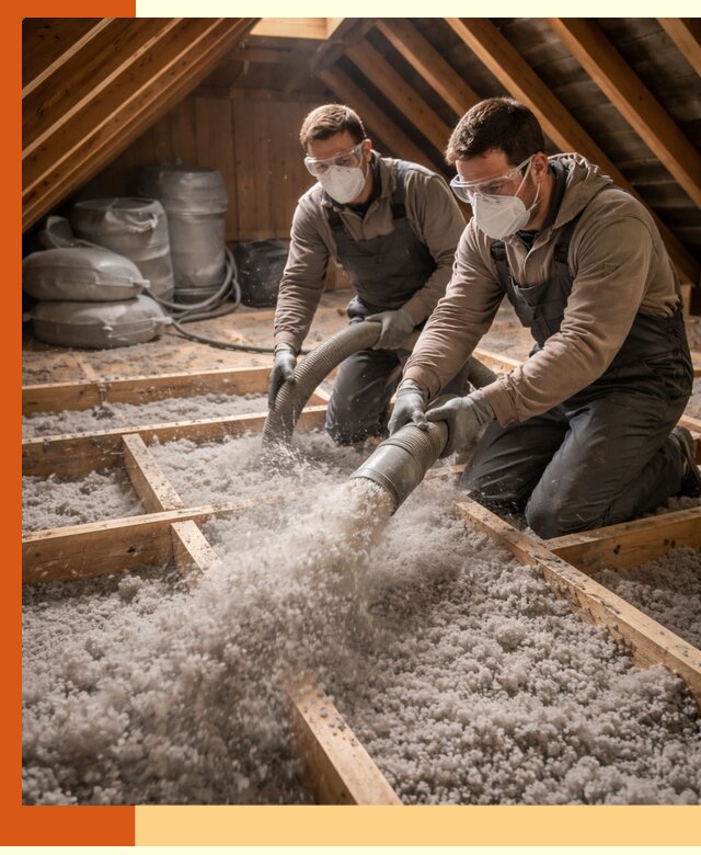 Утепление чердака эковатой в Лиски — быстро и надёжно