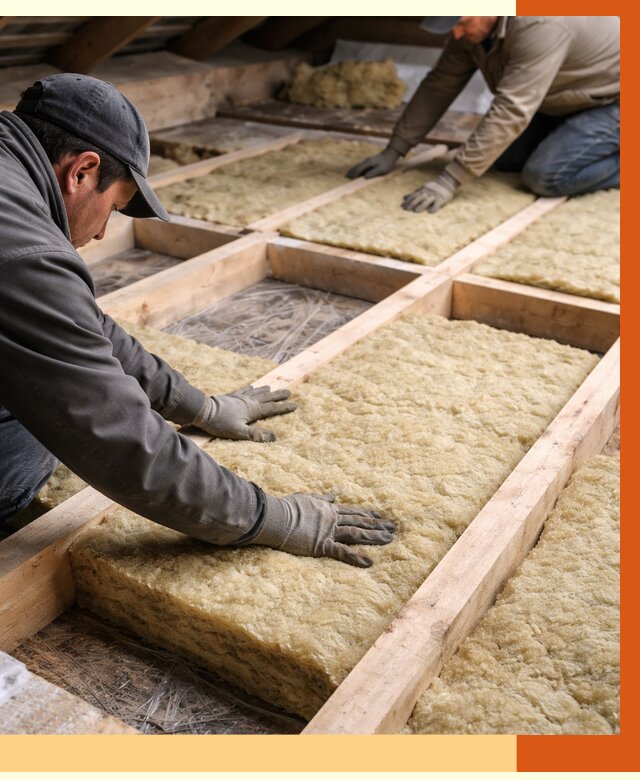 Утепление чердака минватой в Лиски от 3829 руб/м2 под ключ | ТепломастерЛск