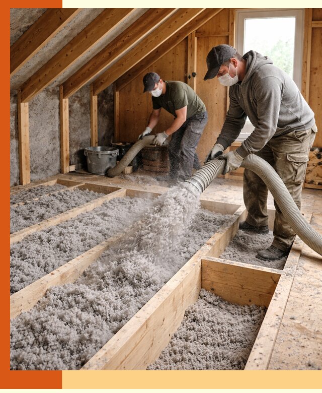 Утепление мансарды эковатой в Лиски с гарантией качества