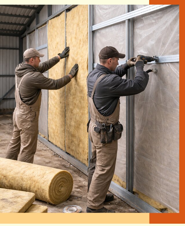 Утепление металлического ангара в Лиски от 5197 руб/м2 — услуги под ключ | ТепломастерЛск