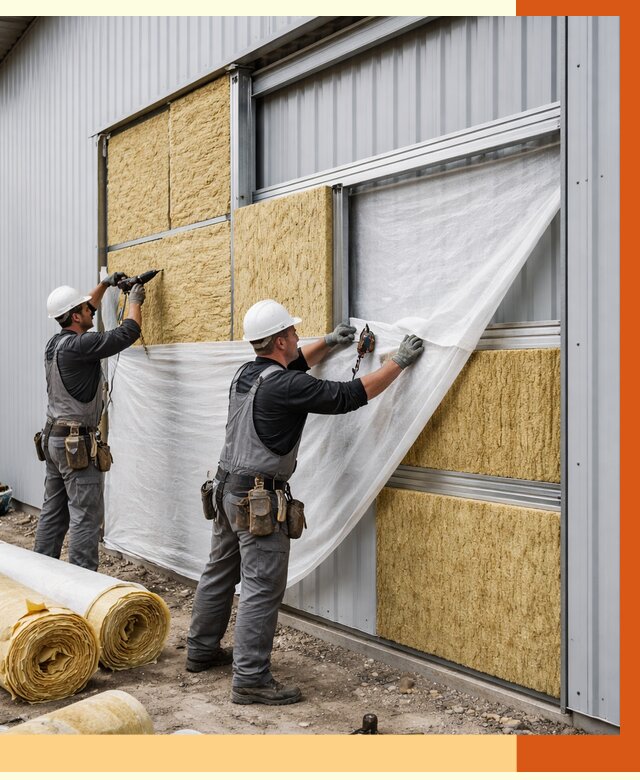 Утепление металлического склада в Лиски от 4923 руб/м2 — комплексное утепление под ключ | ТепломастерЛск