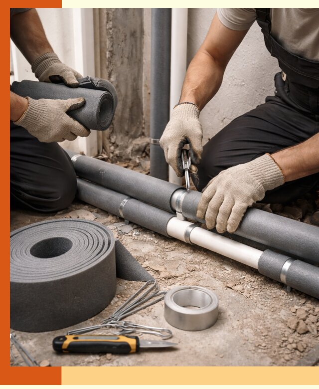 Утепление труб водоснабжения в Лиски — монтаж и защита сети