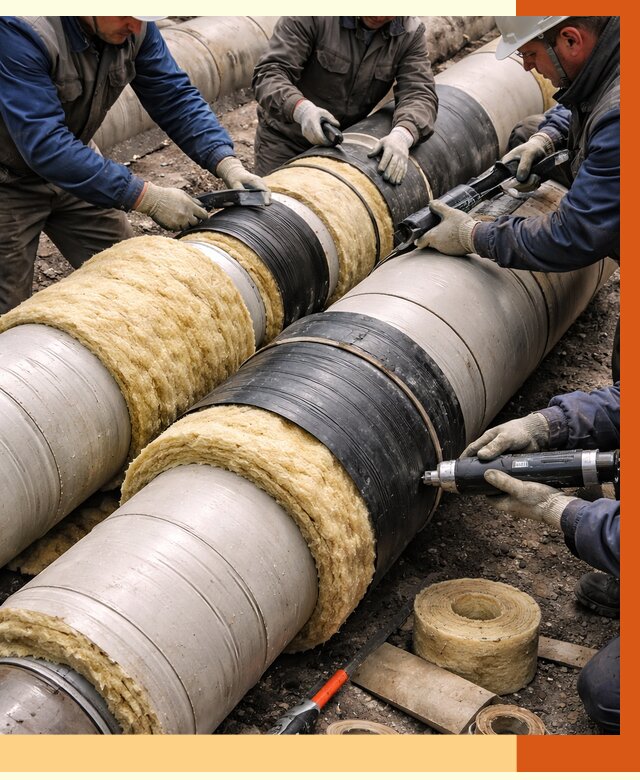 Утепление трубопровода в Лиски под ключ от 2024 руб. — надежно и выгодно | ТепломастерЛск