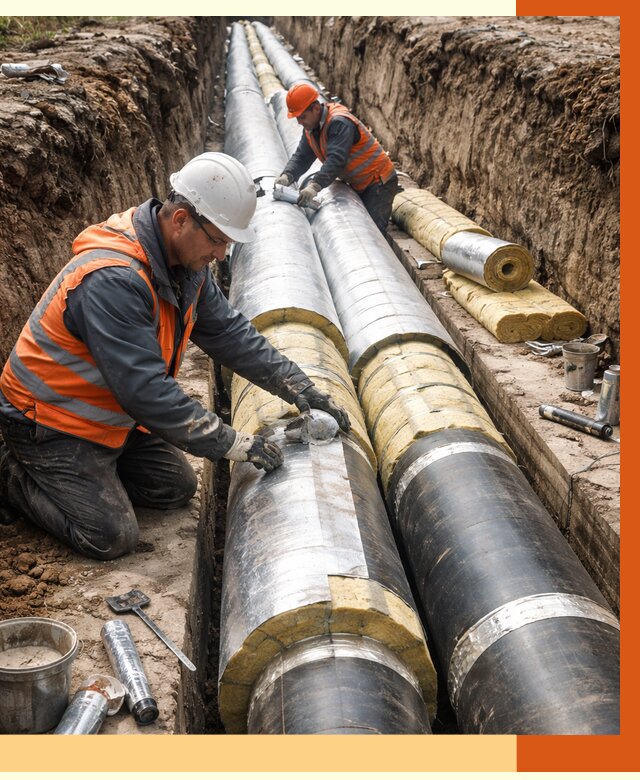 Утепление теплотрассы в Лиски от 4923 руб./м2 — ппу и комплексная изоляция | ТепломастерЛск