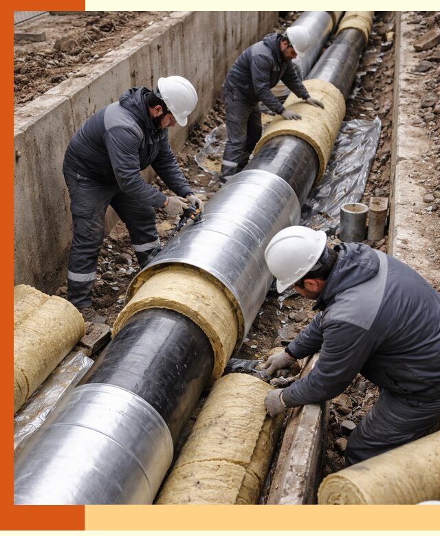 Утепление теплотрассы в Лиски: утеплительные работы и материалы