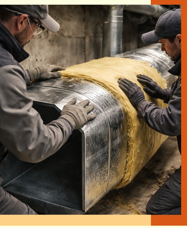 Утепление воздуховодов в Лиски от 4595 руб. — теплоизоляция вентиляции | ТепломастерЛск