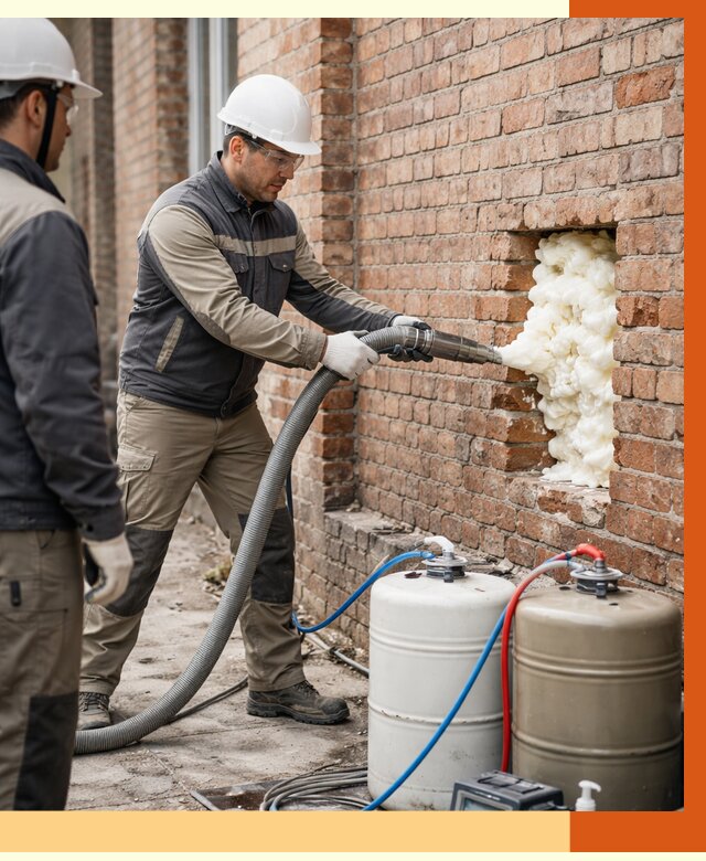 Заливка ППУ в пустоты кирпичной стены в Лиски от 3009 руб. | ТепломастерЛск