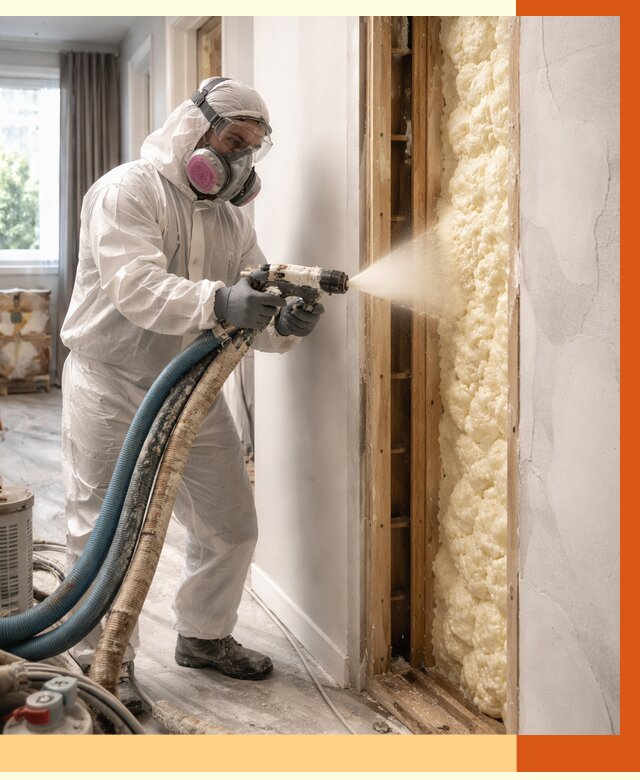 Межстеновое утепление ППУ в Лиски от 3009 руб/м2 — межстенное утепление под ключ | ТепломастерЛск