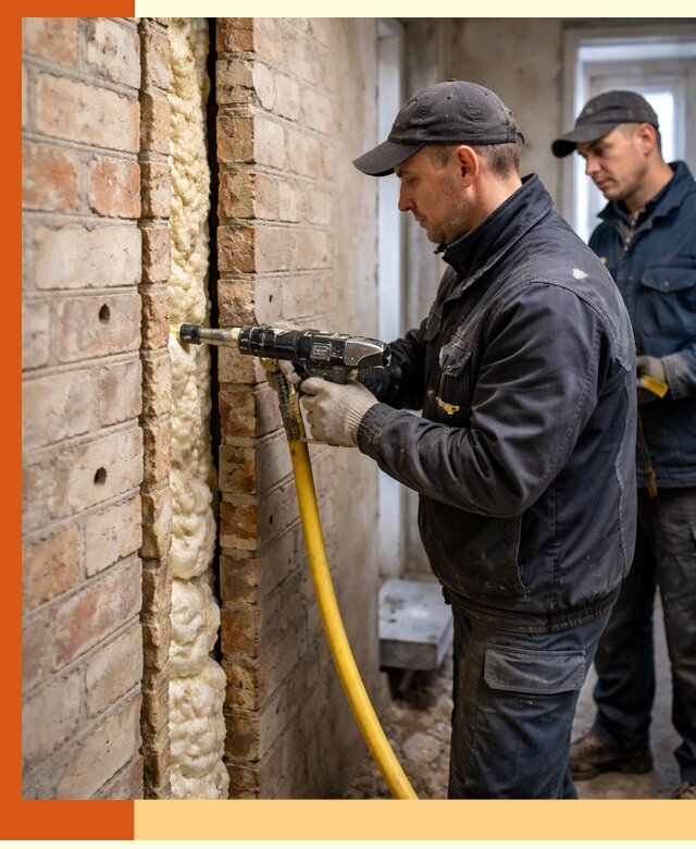 Межстеновое утепление пенополиуретаном в Лиски