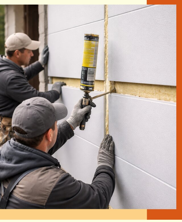 Утепление сэндвич панелей ППУ в Лиски от 4595 руб. за м2 | ТепломастерЛск