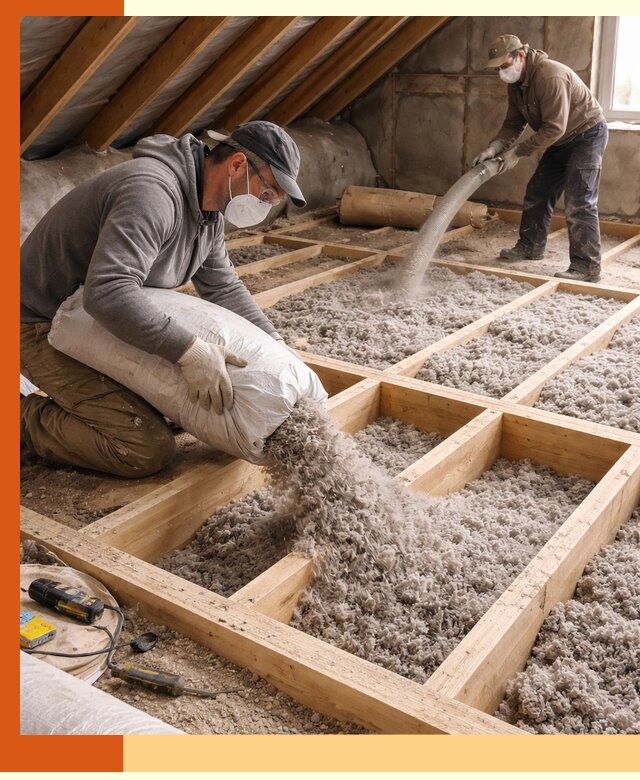 Заполнение полостей чердачного перекрытия в Лиски качественно и надёжно