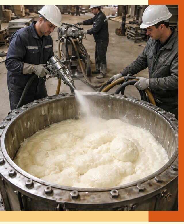 Заливка ППУ в емкости в Лиски от 7932 руб. — утепление емкости под ключ | ТепломастерЛск