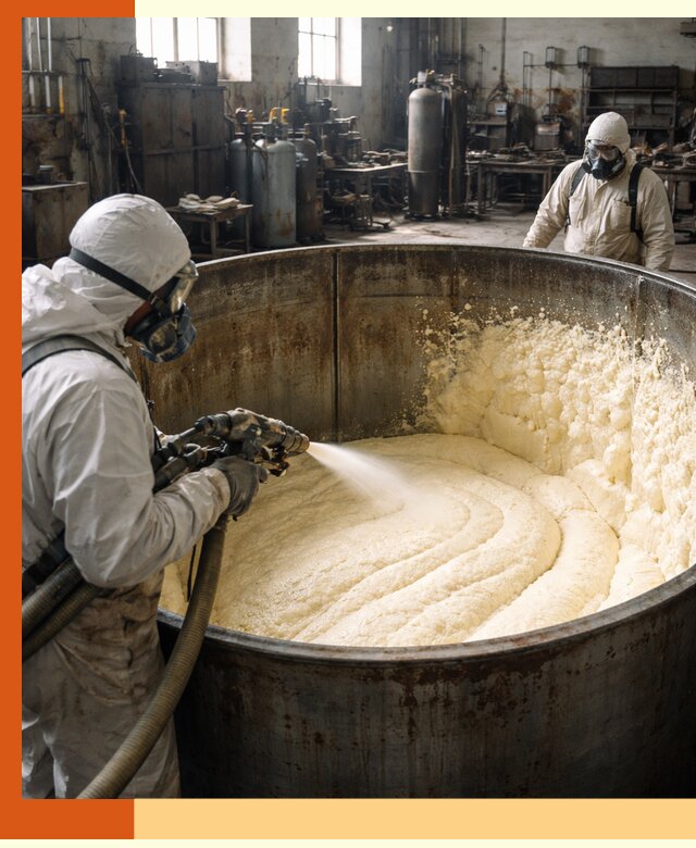 Заливка ппу в емкости с полной изоляцией и герметизацией в Лиски