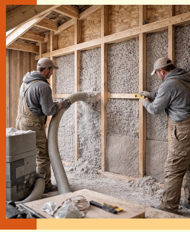 Утепление эковатой стен, потолков и перекрытий в Лиски