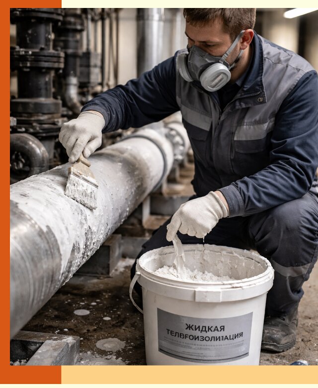 Утепление оборудования жидкой теплоизоляцией в Лиски