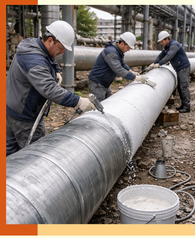 Утепление теплотрассы жидкой теплоизоляцией в Лиски