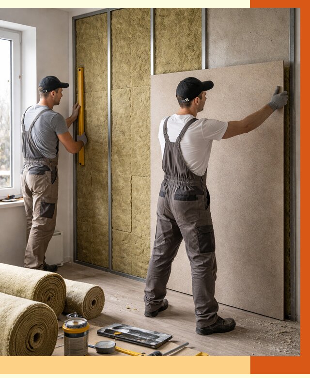 Шумоизоляция стен в Лиски от 4923 руб/м2 — звукоизоляция стен под ключ | ТепломастерЛск