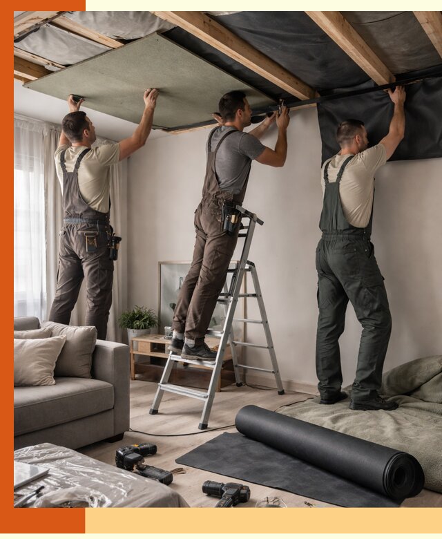 Шумоизоляция потолка в Лиски — профессиональное устранение шумов