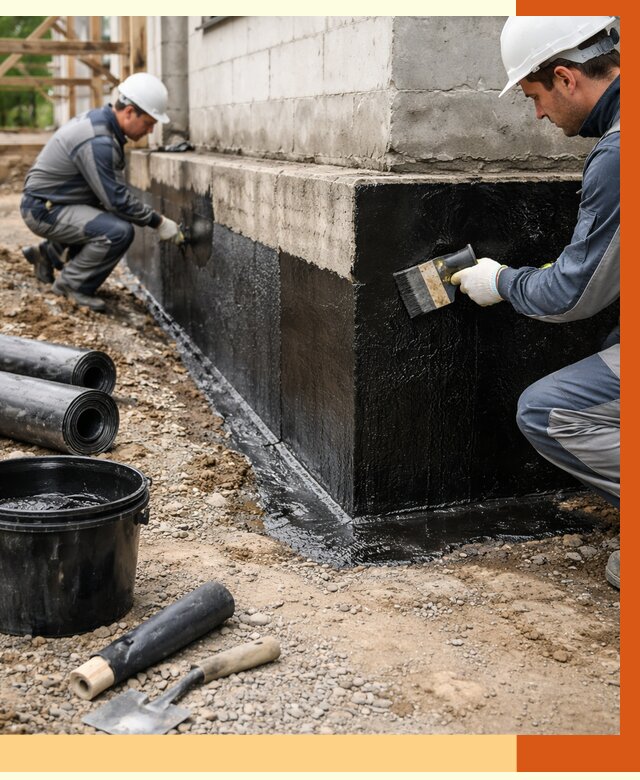 Гидроизоляция фундамента в Лиски от 1368 руб. — профессионально, под ключ | ТепломастерЛск