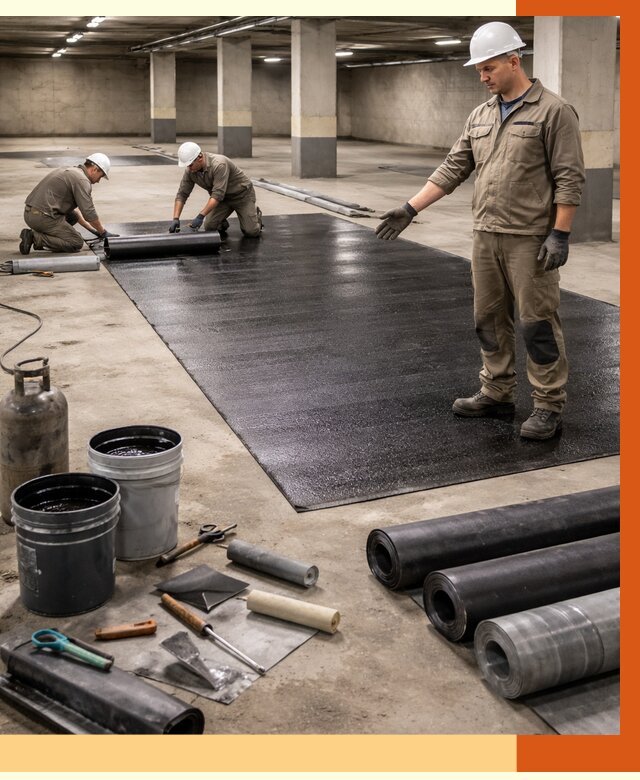 Гидроизоляция паркинга в Лиски от 1313 руб/м² — профессиональная защита | ТепломастерЛск