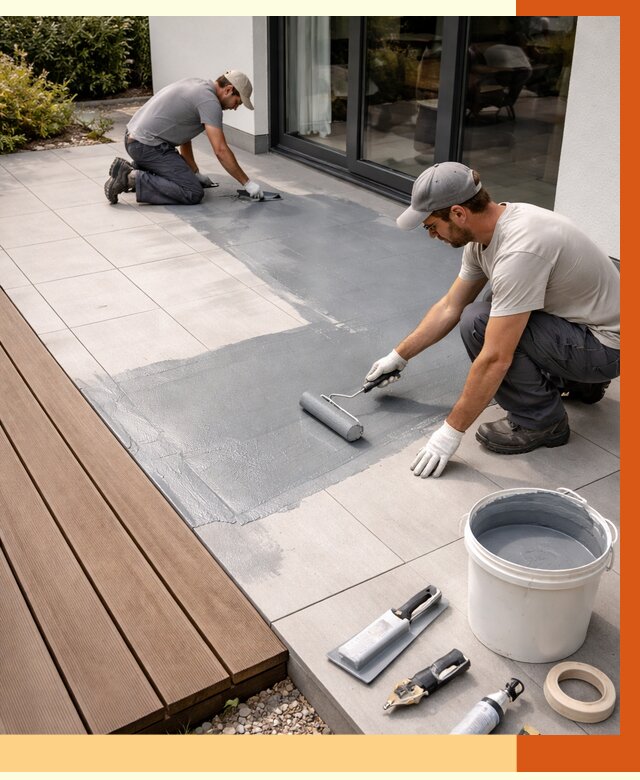 Гидроизоляция террасы в Лиски под ключ от 8206 руб./м² | ТепломастерЛск