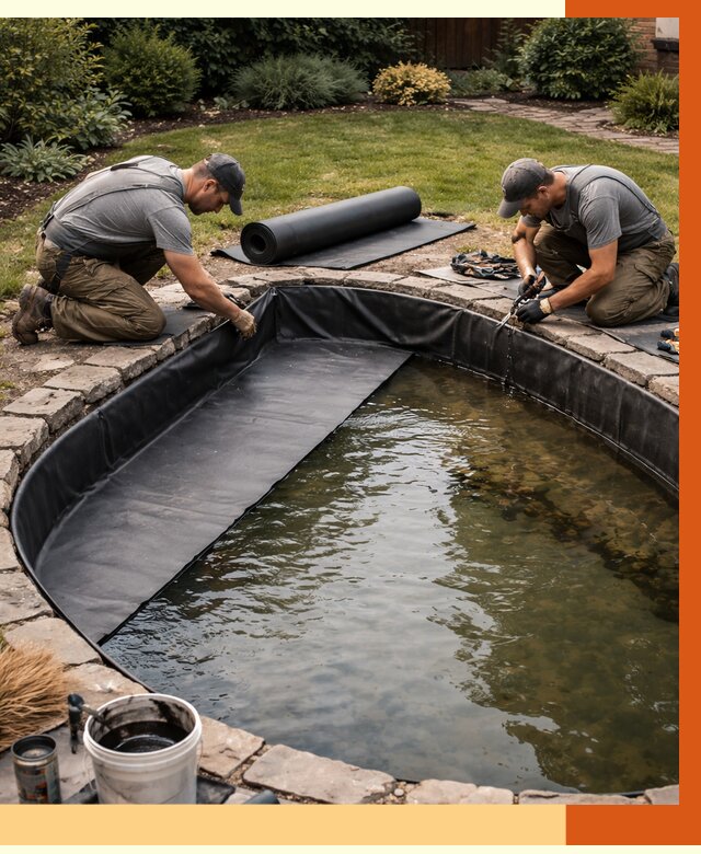 Гидроизоляция пруда в Лиски от 16412 руб. под ключ | ТепломастерЛск профессионально