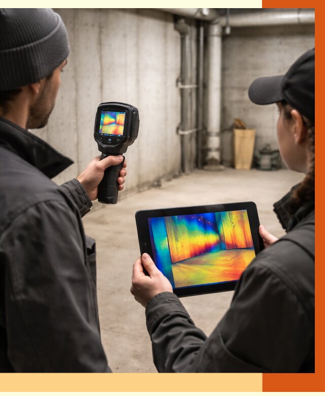 Тепловизионное обследование подвала в Лиски от 4923 руб. — проверка гидроизоляции | ТепломастерЛск