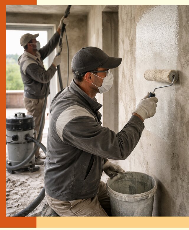 Подготовка поверхности под напыление утеплителя в Лиски