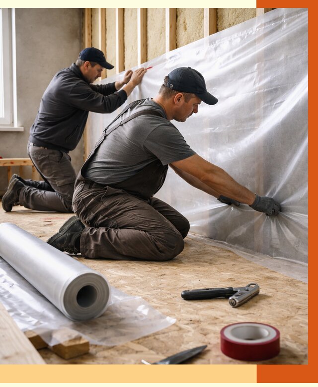 Монтаж пароизоляции в Лиски от 2735 руб. — установка и укладка под ключ | ТепломастерЛск