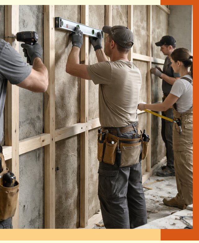 Монтаж обрешетки под утепление в Лиски от 1258 руб/м² | Заказать у ТепломастерЛск